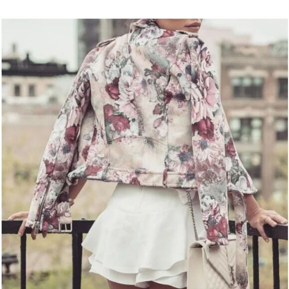 Zara floral moto jacket - Picture 2 of 8